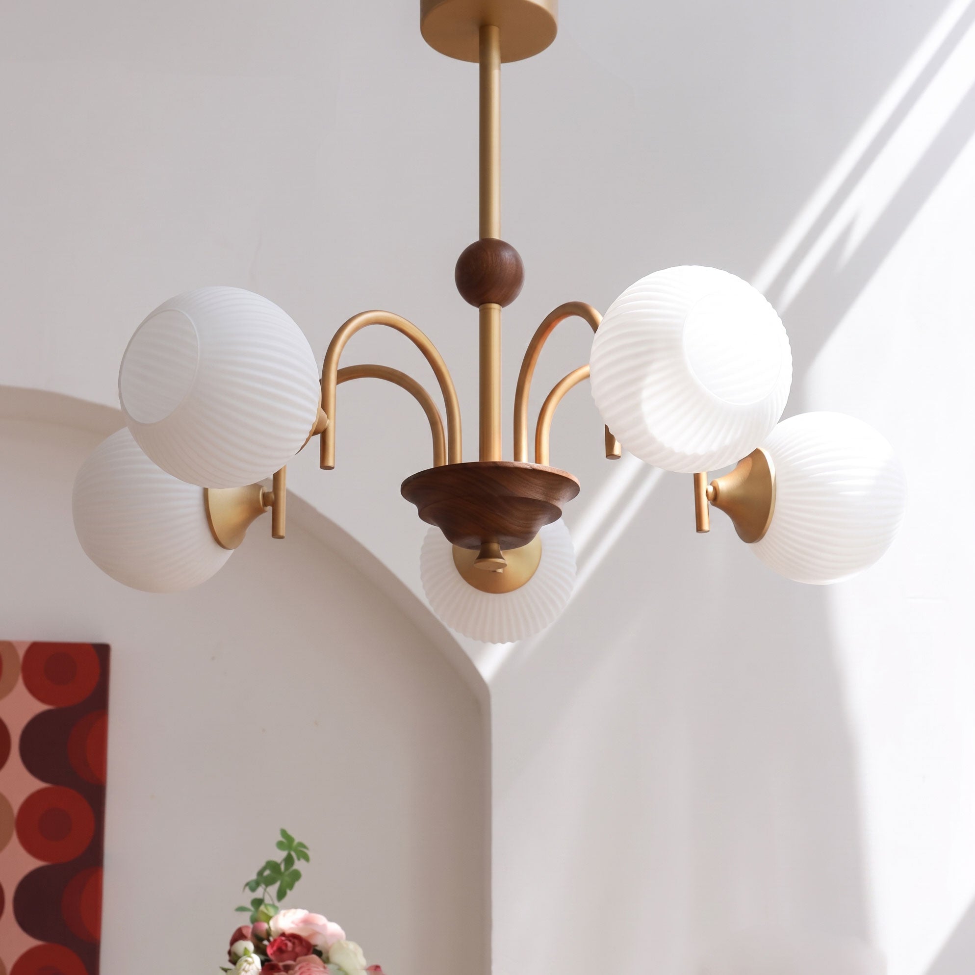 Linus Retro Glass Chandelier