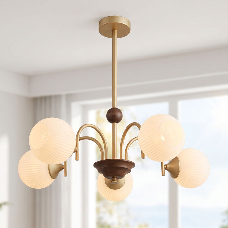 Linus Retro Glass Chandelier
