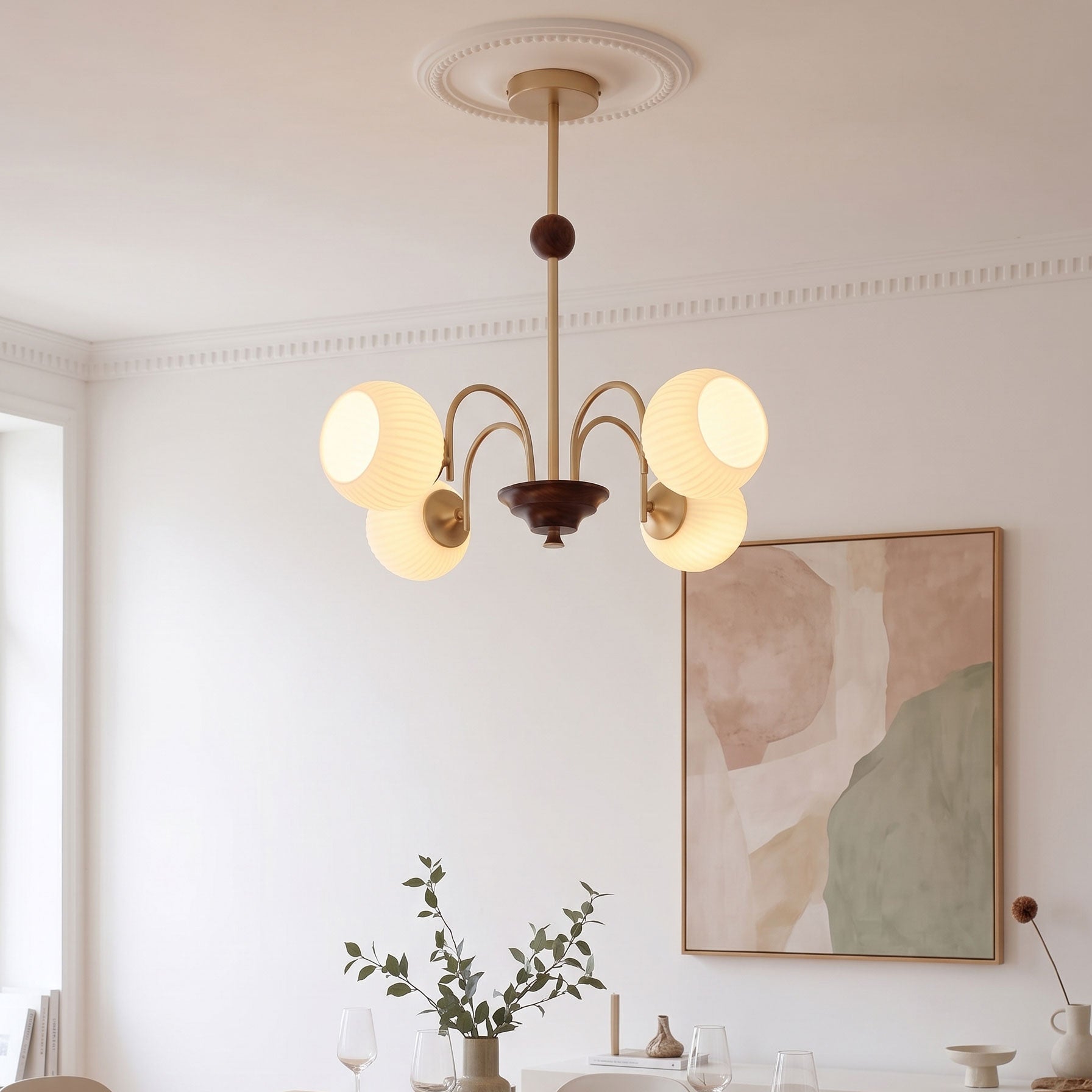 Linus Retro Glass Chandelier
