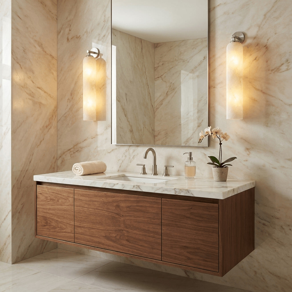 Float Long Alabaster Wall Sconce