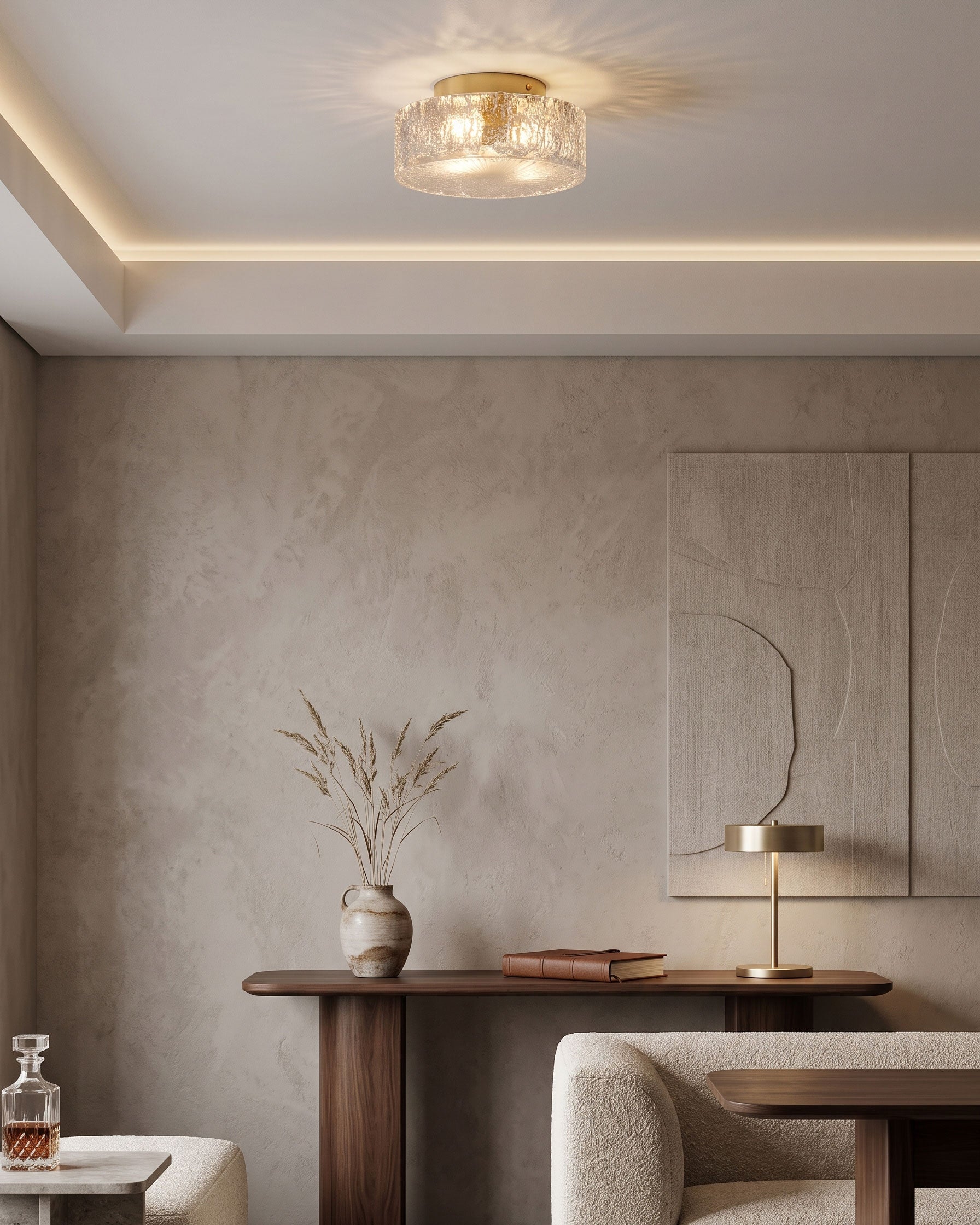 Lowell Brass Ice Semi-Flush Mount