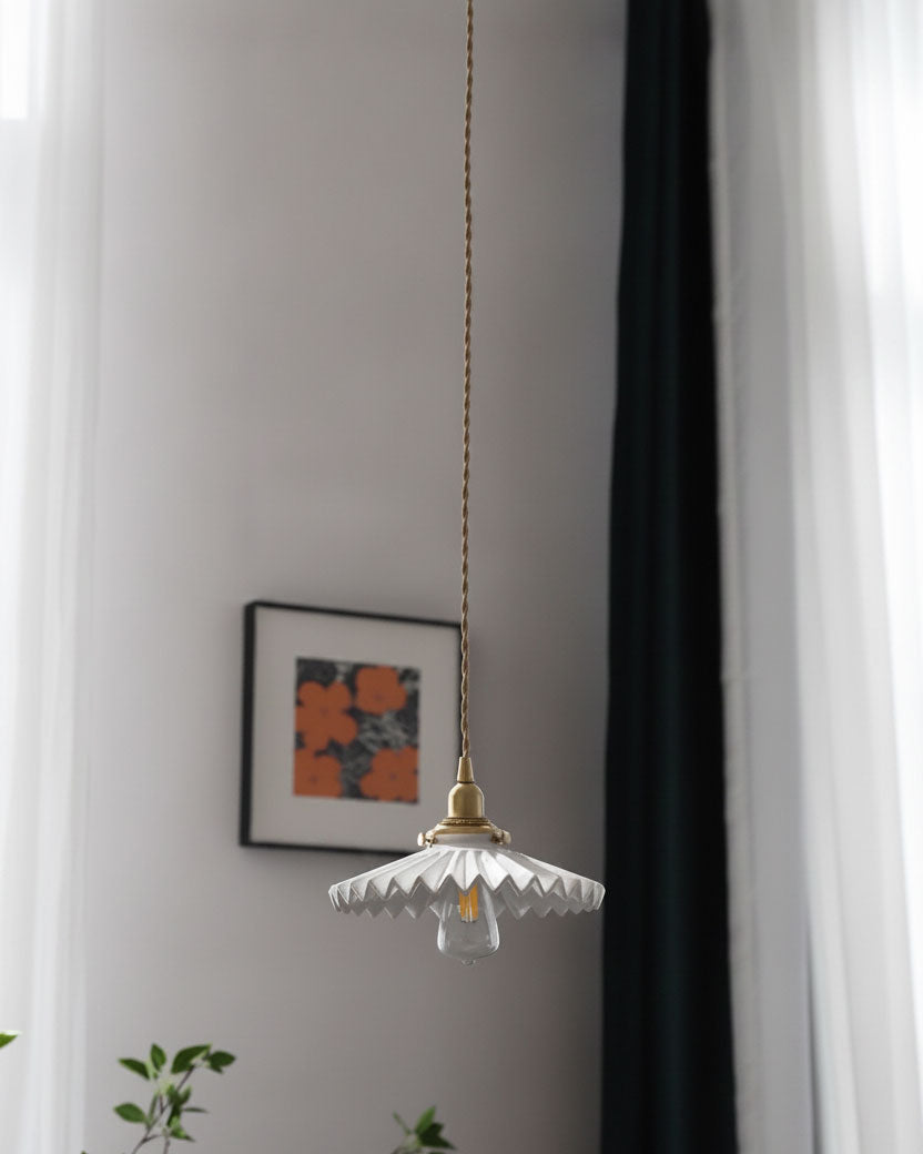 Lumi Fluted Ceramic Pendant Light