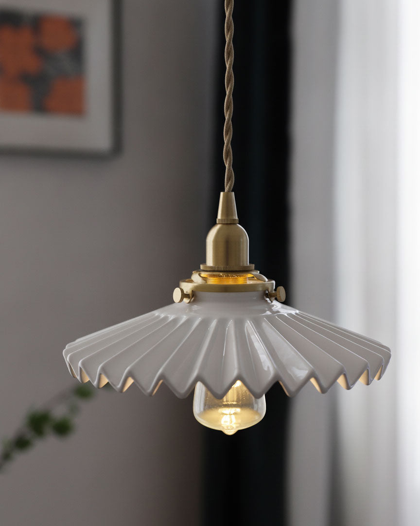 Lumi Fluted Ceramic Pendant Light