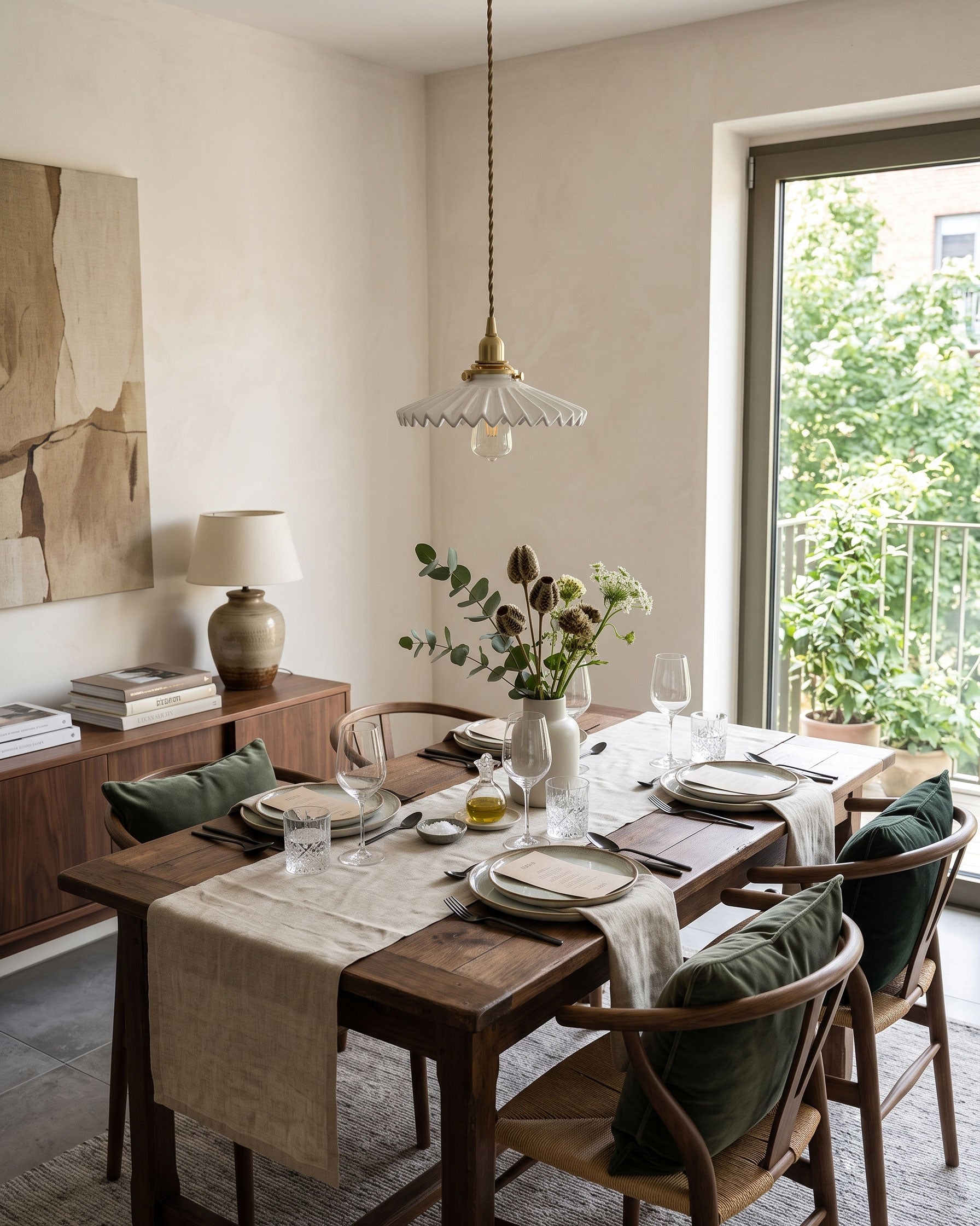 Lumi Fluted Ceramic Pendant Light