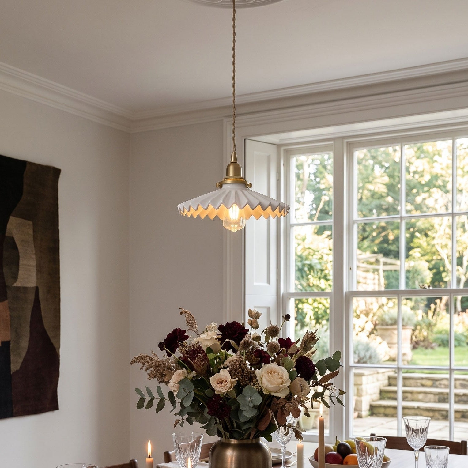 Lumi Fluted Ceramic Pendant Light