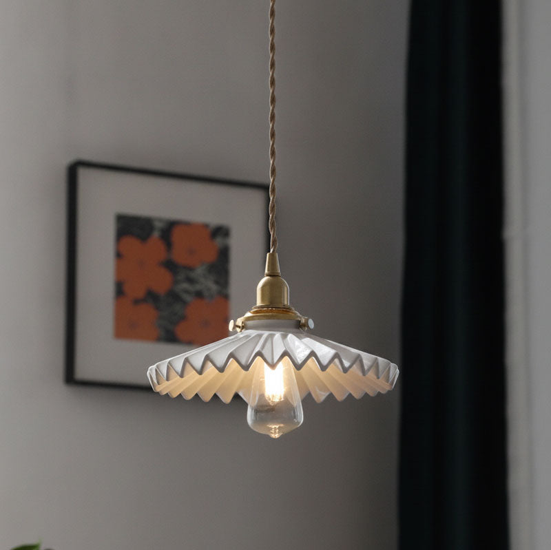 Lumi Fluted Ceramic Pendant Light