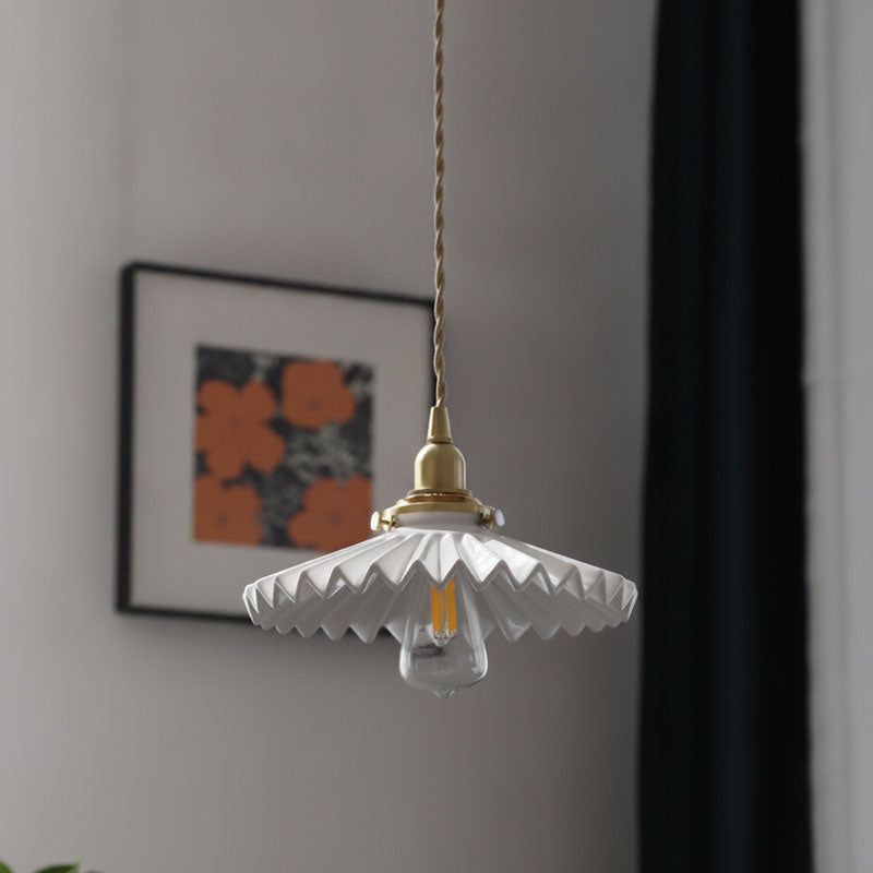Lumi Fluted Ceramic Pendant Light