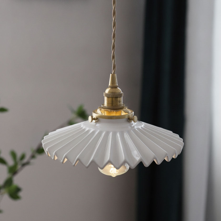Lumi Fluted Ceramic Pendant Light