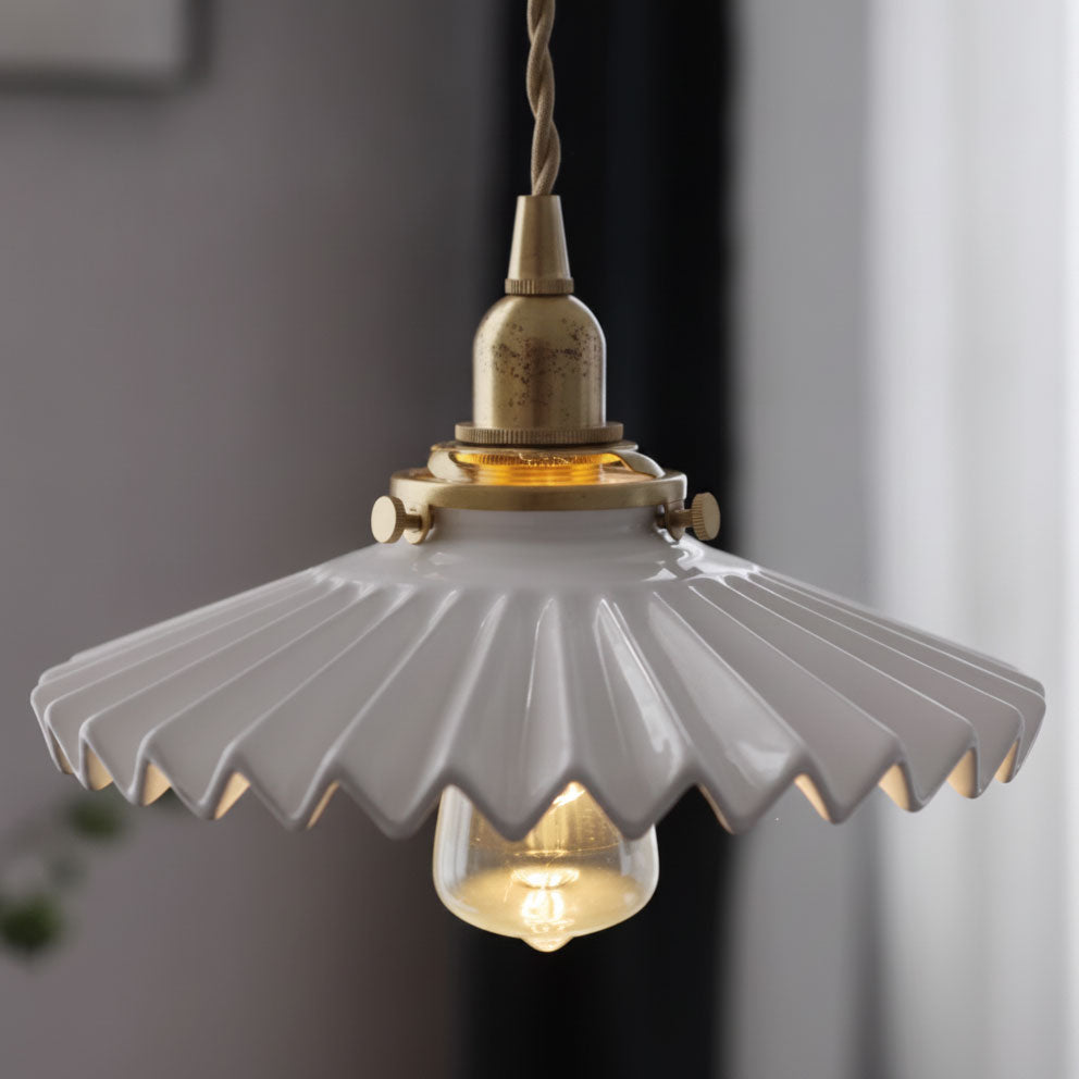 Lumi Fluted Ceramic Pendant Light