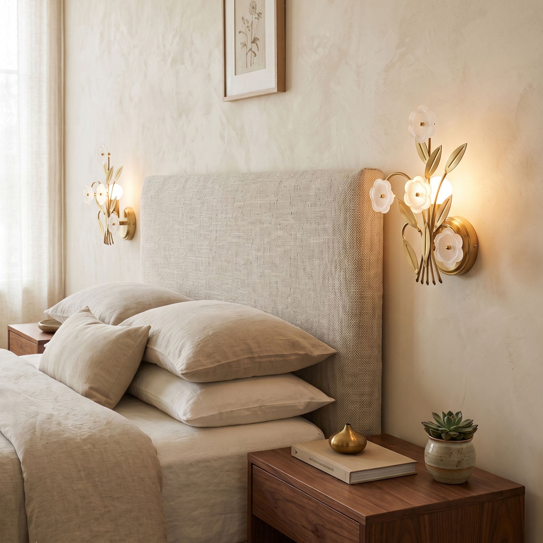 Magnus Frosted Flower Wall Sconce