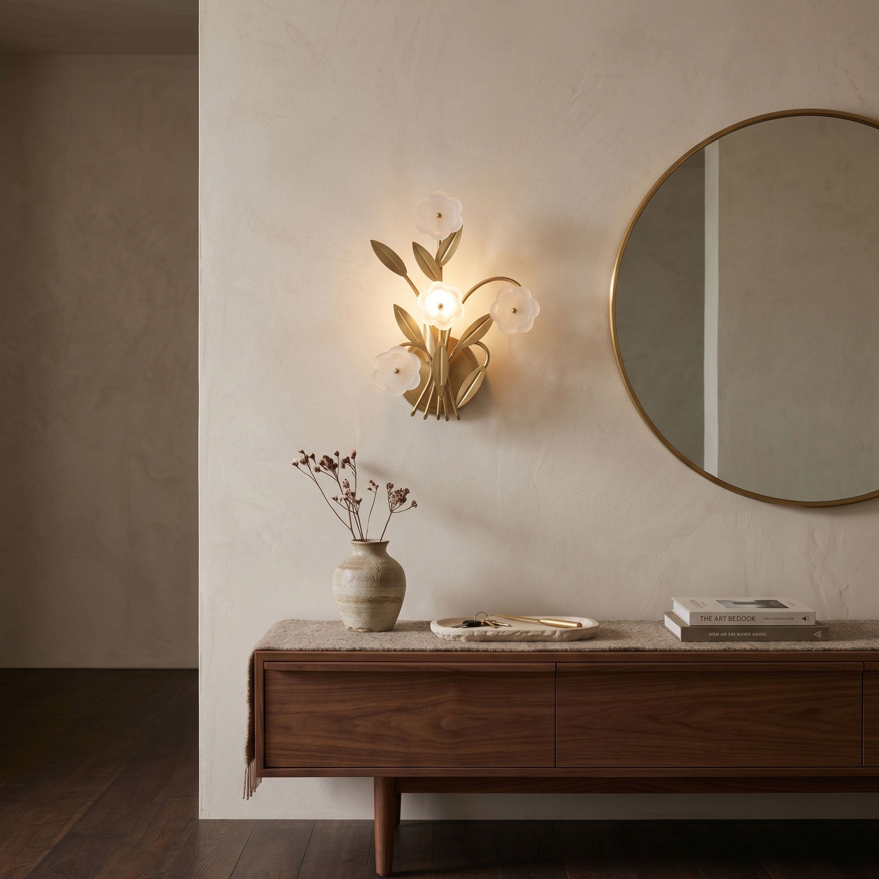 Magnus Frosted Flower Wall Sconce