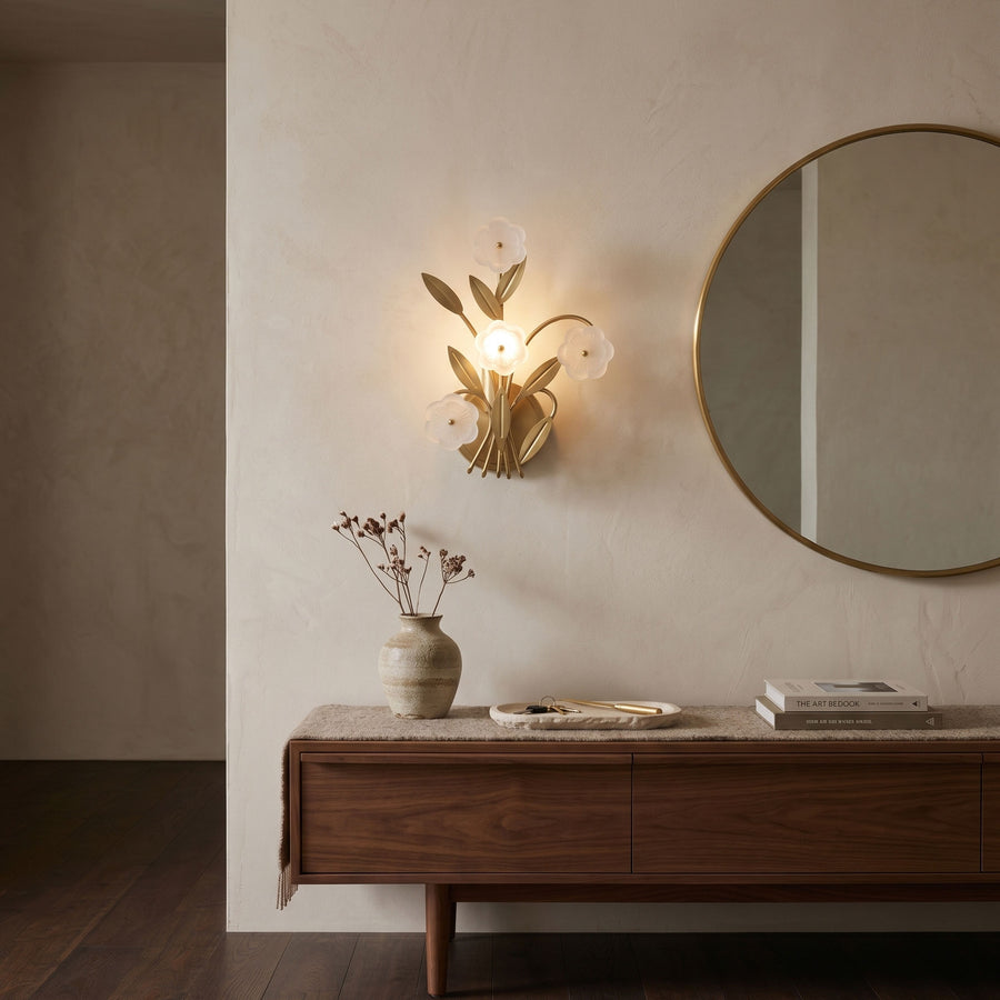 Magnus Frosted Flower Wall Sconce – detail 6