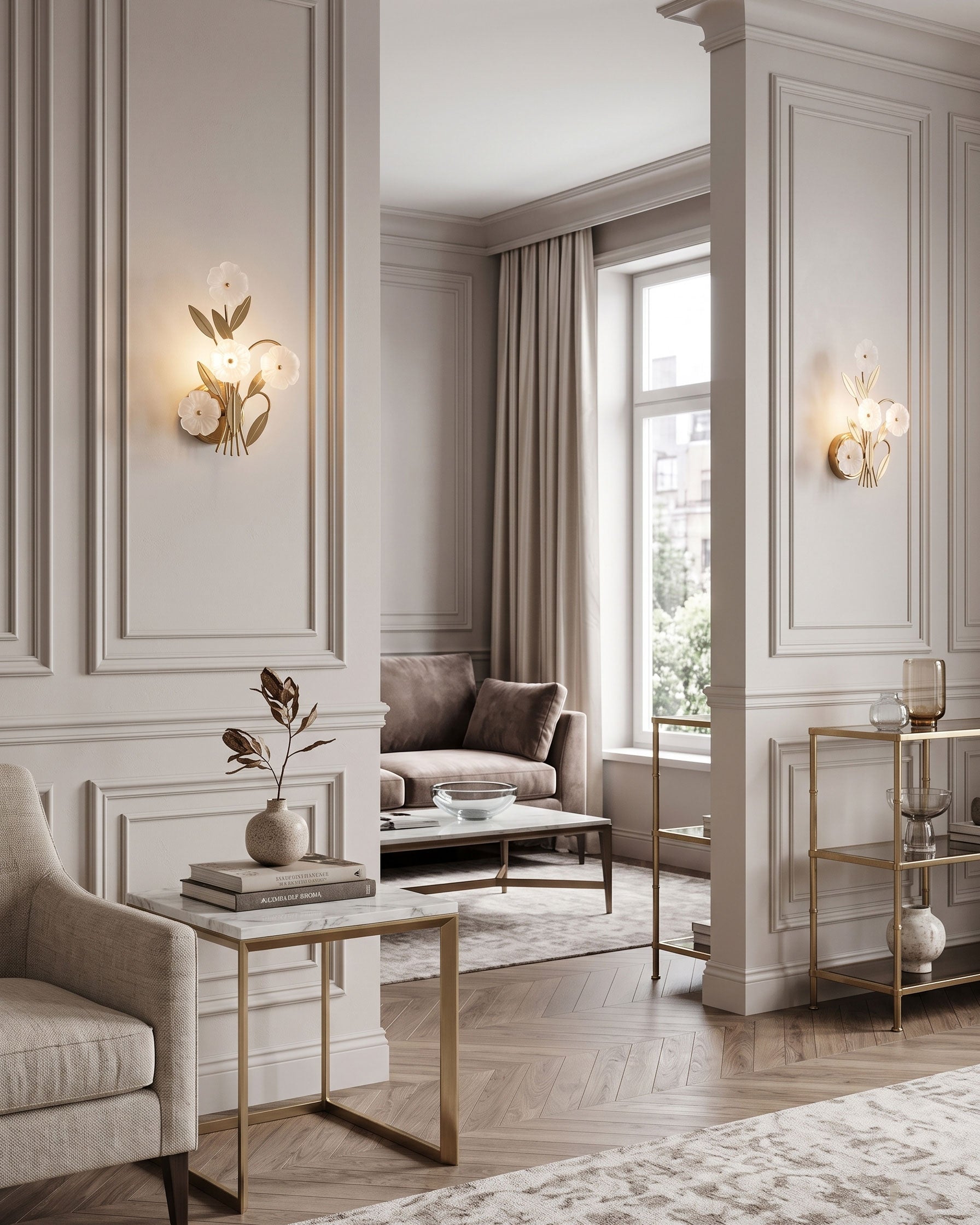 Magnus Frosted Flower Wall Sconce