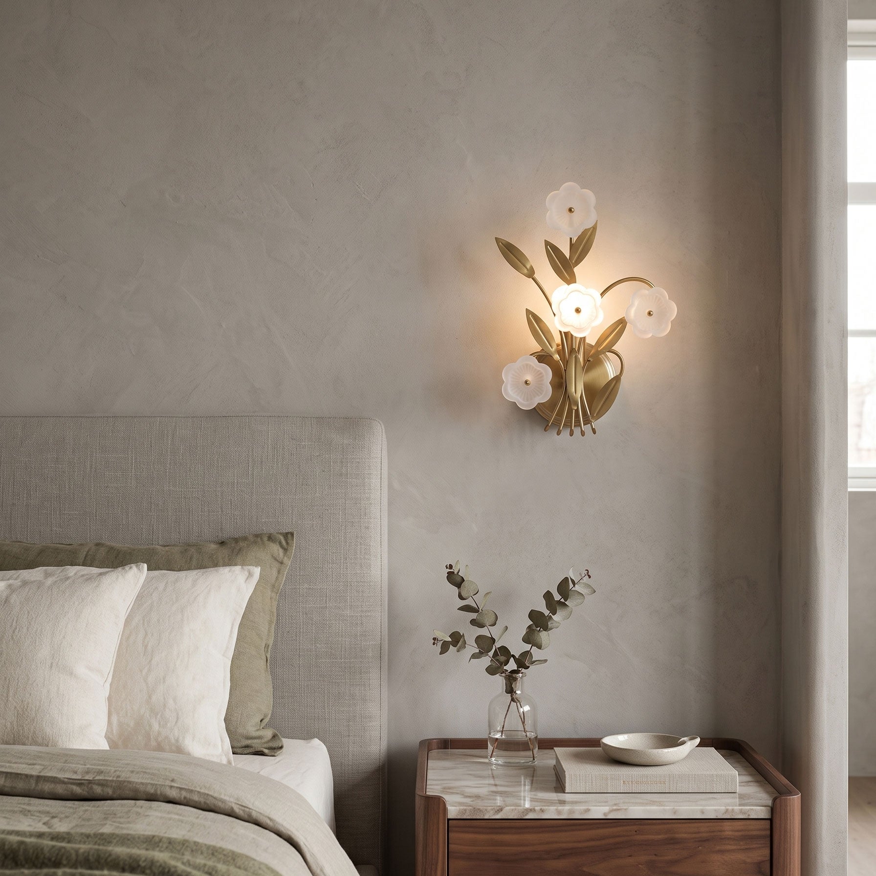 Magnus Frosted Flower Wall Sconce