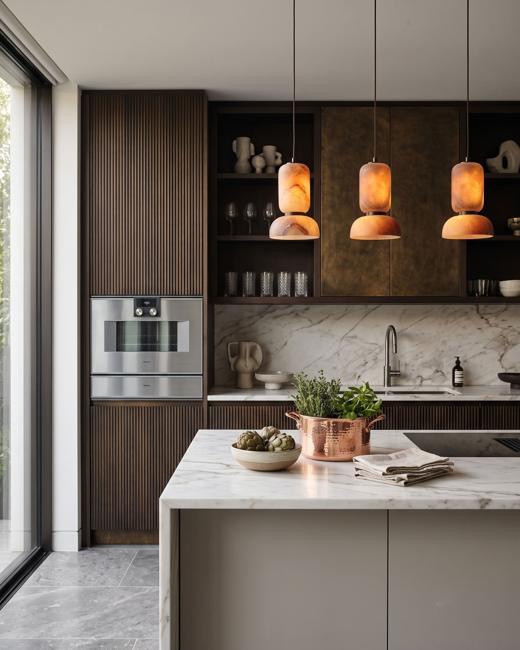 Maude Earthy Stone Pendant Light