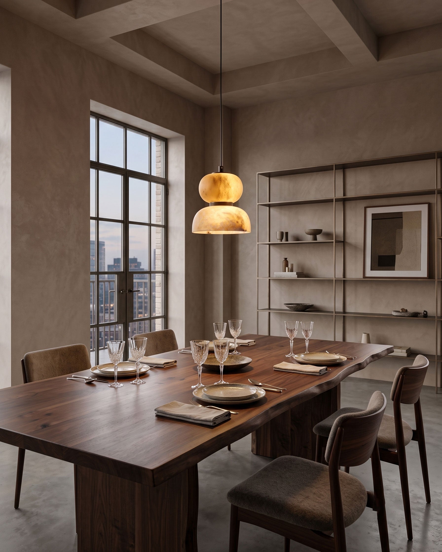 Maude Earthy Stone Pendant Light