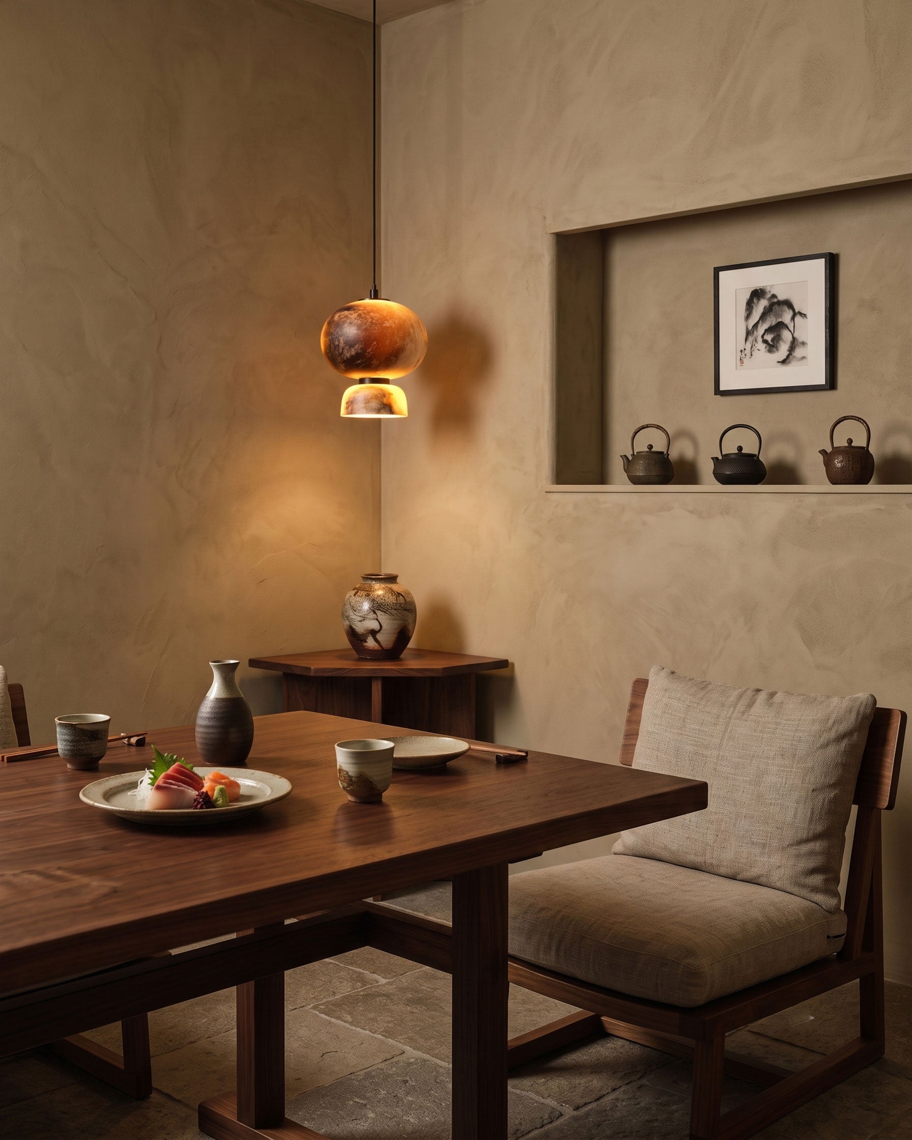 Maude Earthy Stone Pendant Light
