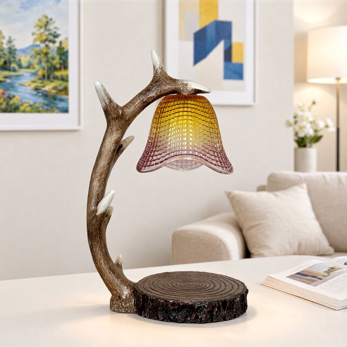 Meritt Floral Wax Table Lamp