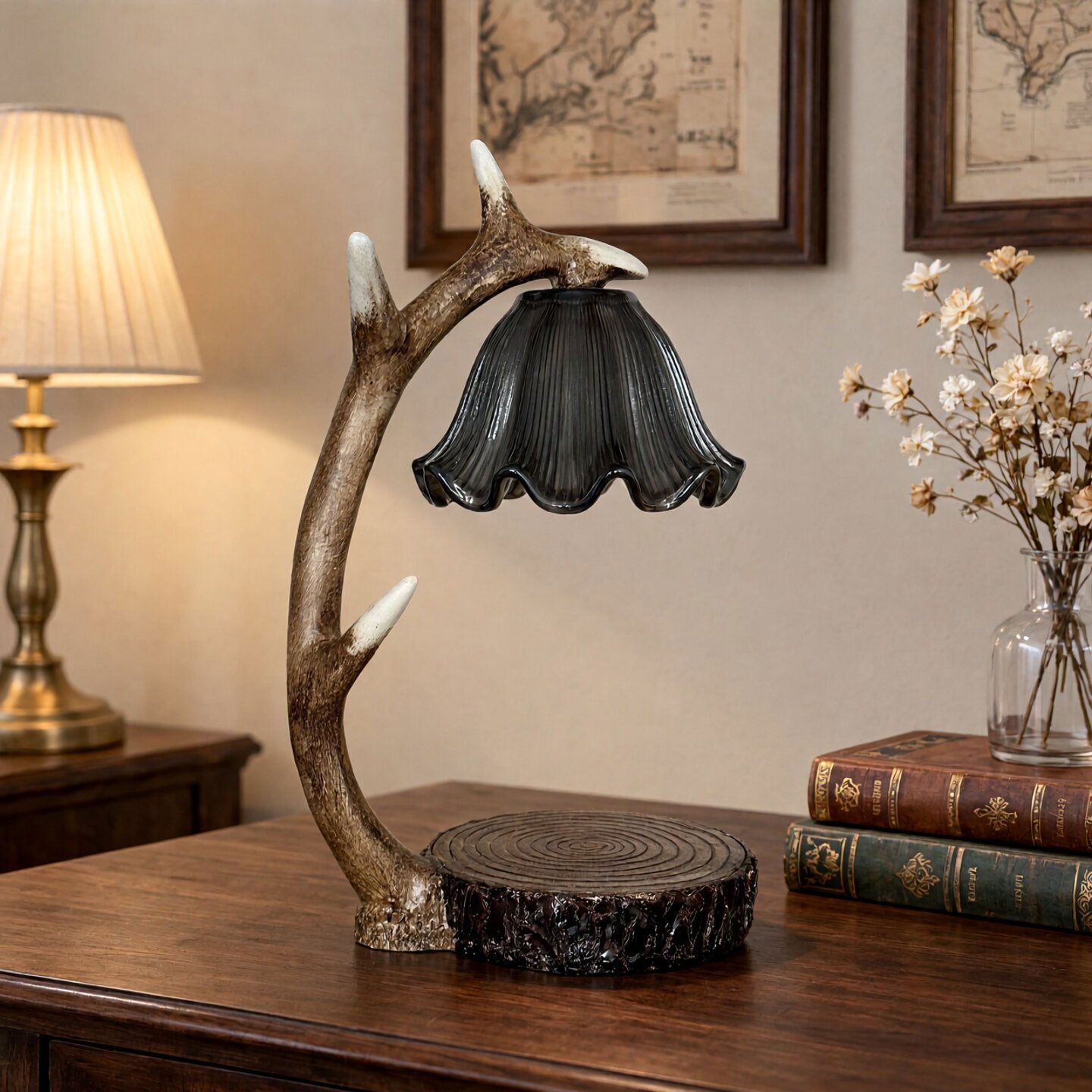 Meritt Floral Wax Table Lamp