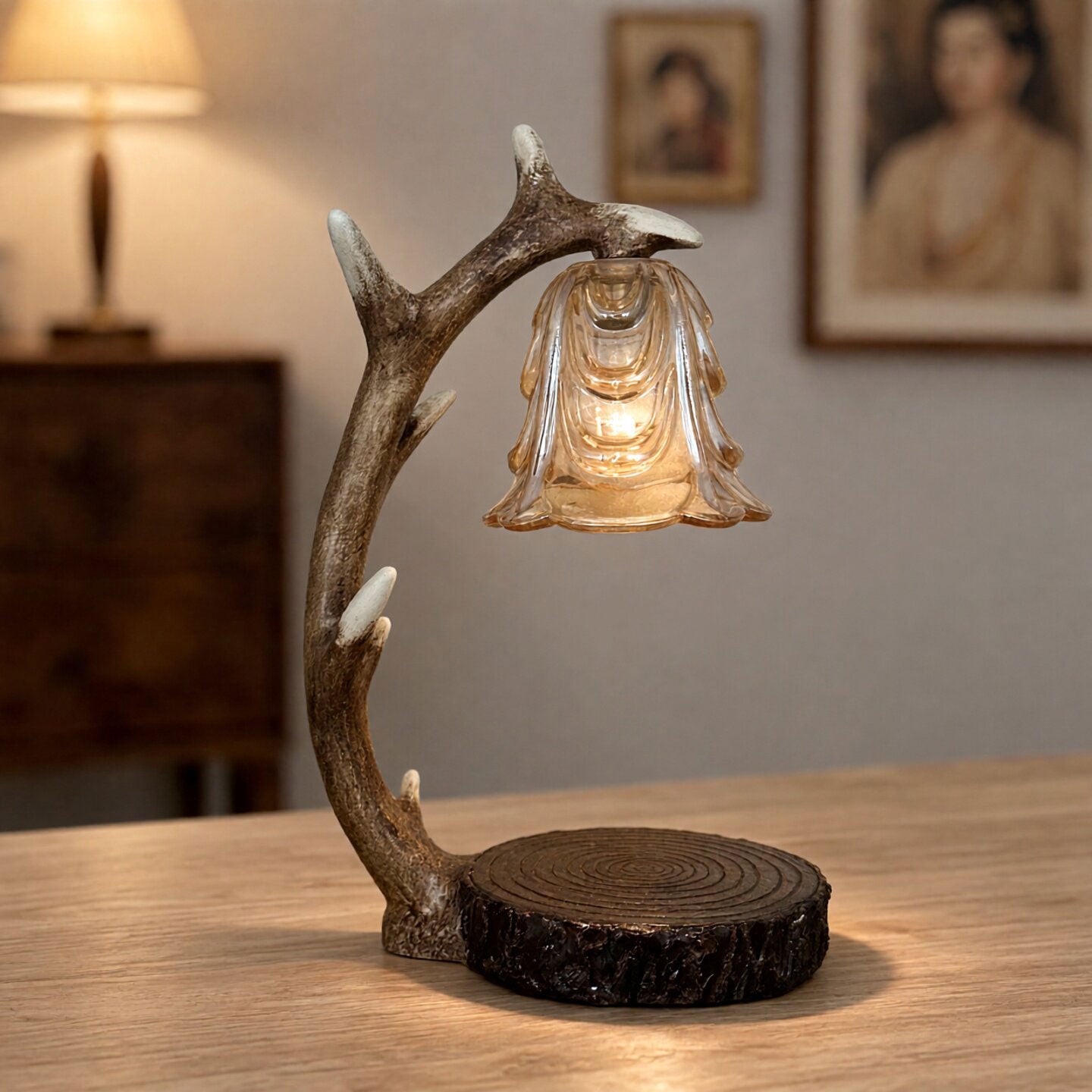 Meritt Floral Wax Table Lamp