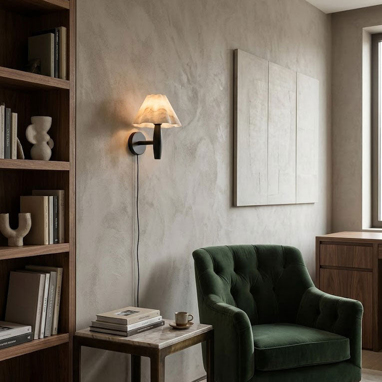 Mireille Alabaster Plug-In Wall Sconce – detail 6