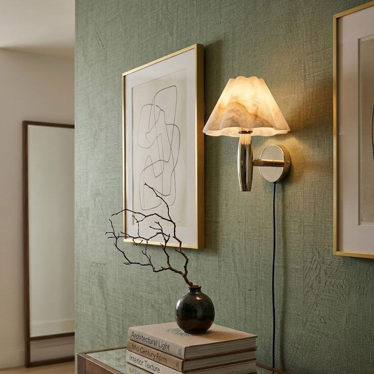 Mireille Alabaster Plug-In Wall Sconce – detail 4