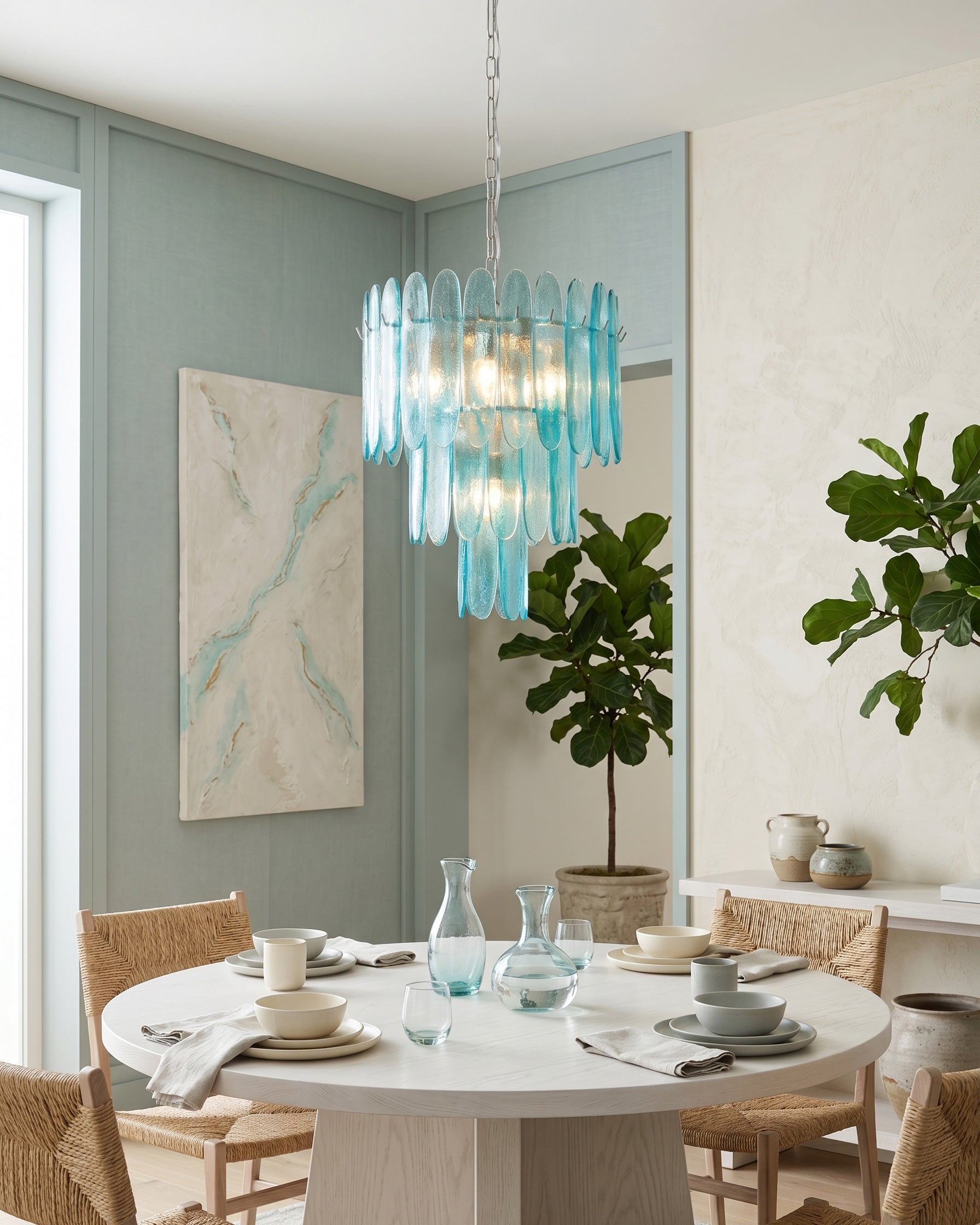 Nerida Aqua Glass Chandelier