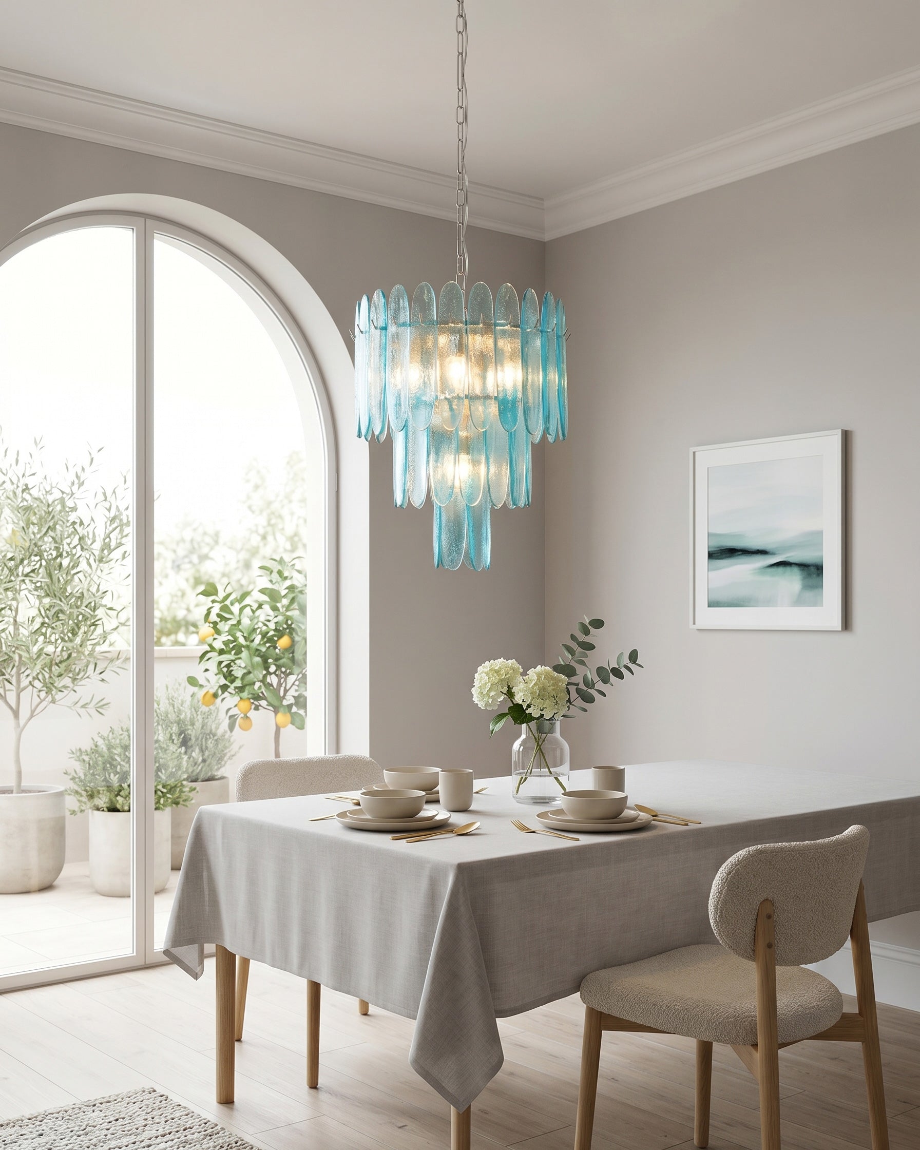 Nerida Aqua Glass Chandelier
