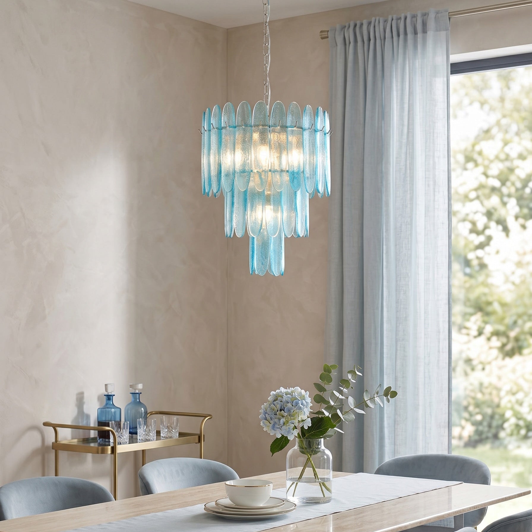 Nerida Aqua Glass Chandelier
