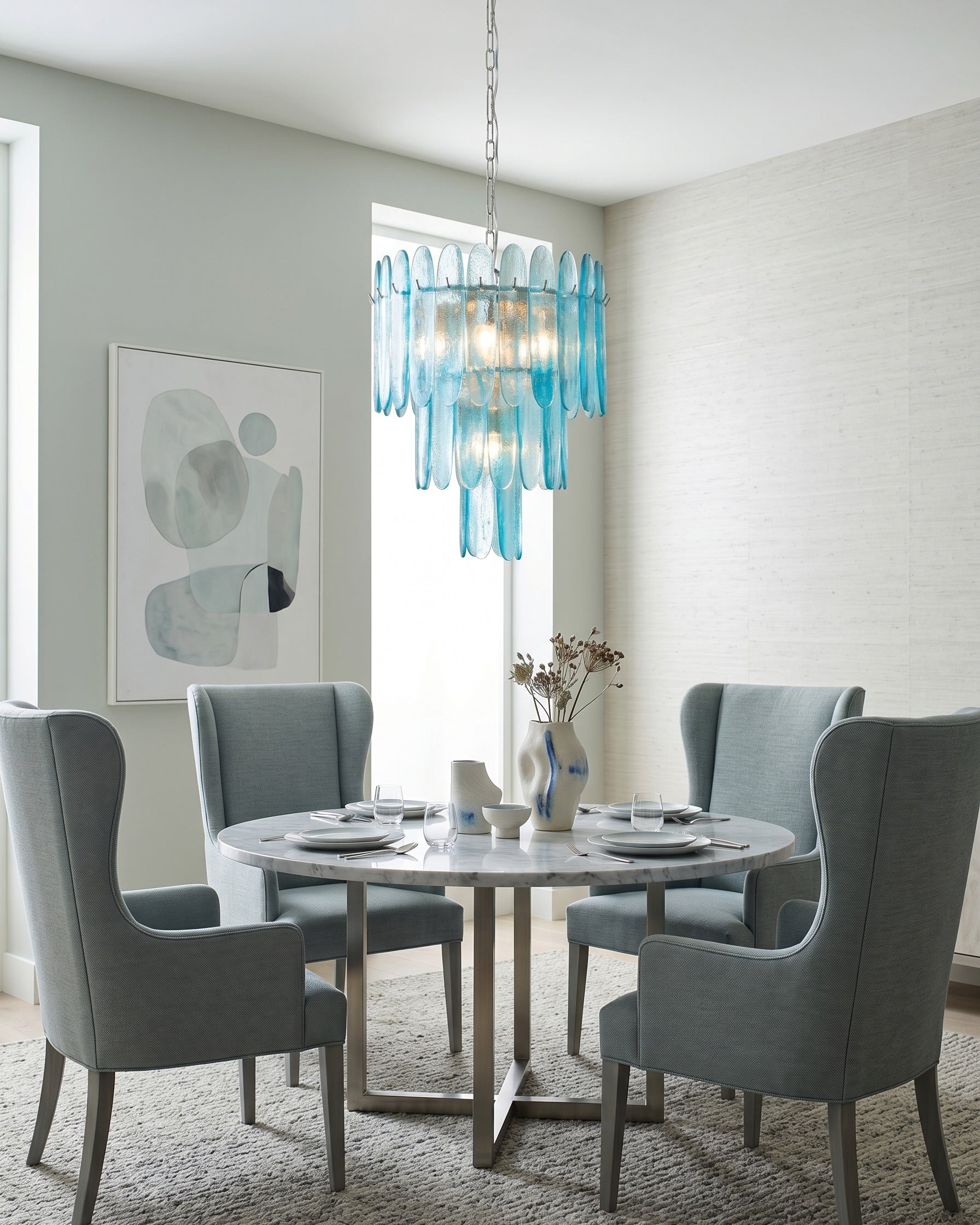 Nerida Aqua Glass Chandelier