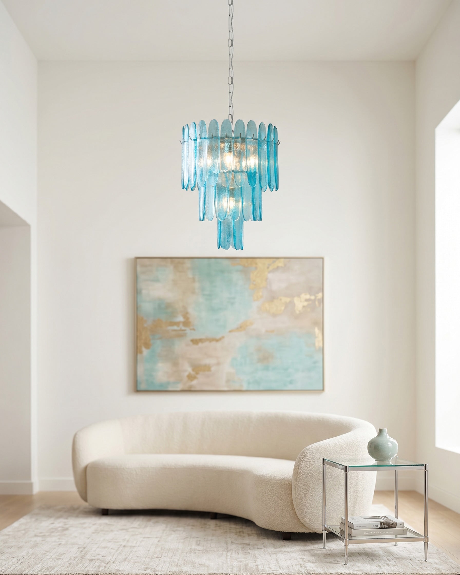 Nerida Aqua Glass Chandelier