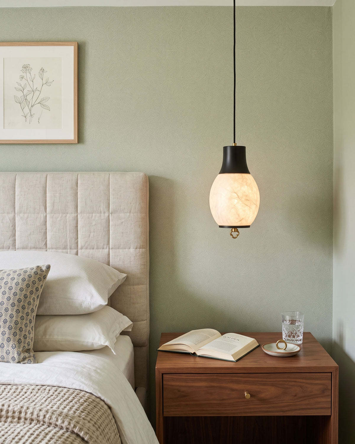 Nico Mulberry Silk Pendant Light