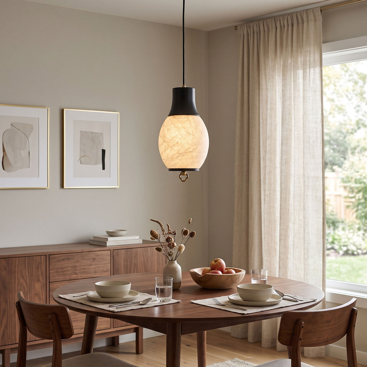 Nico Mulberry Silk Pendant Light