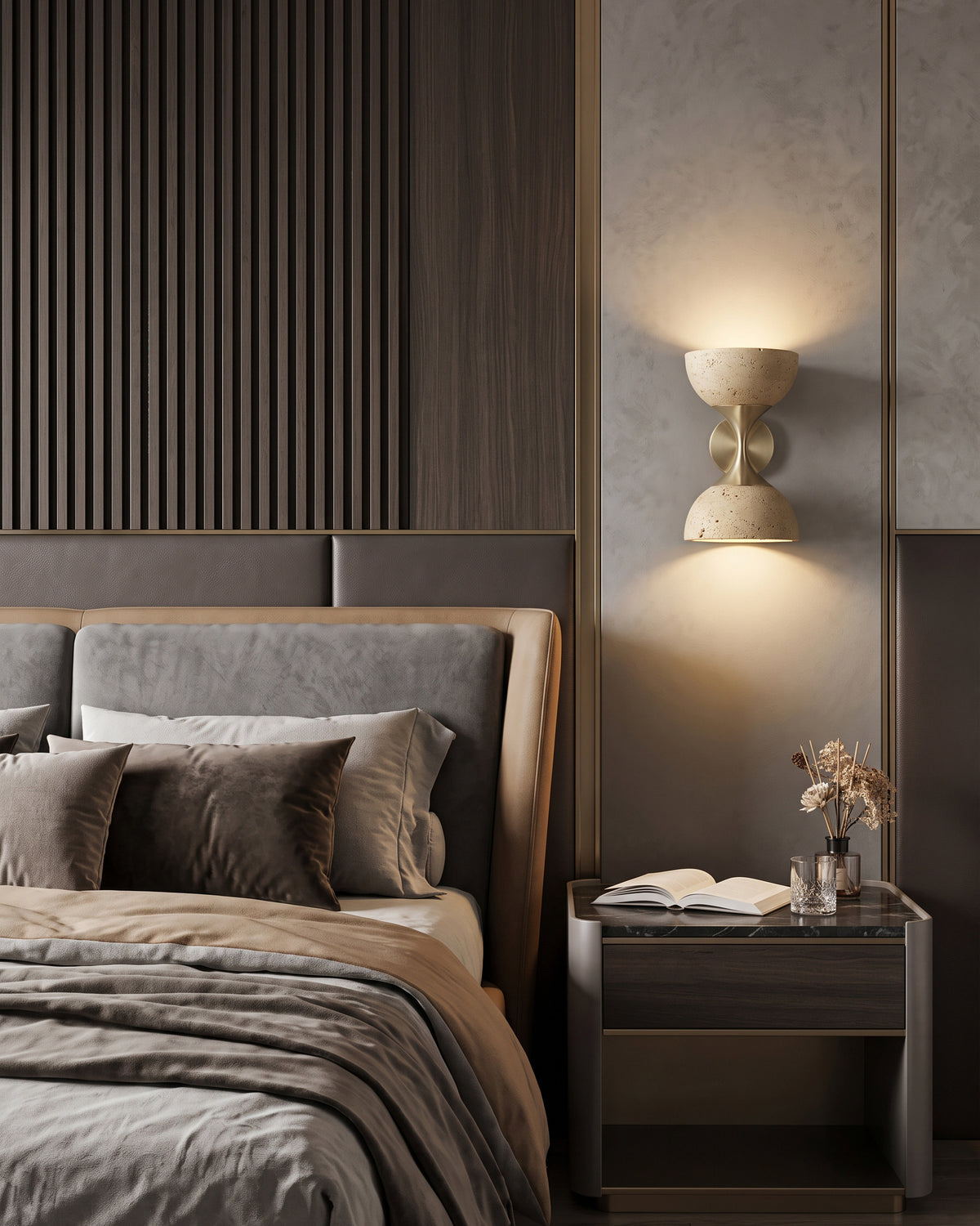 Nydia Travertine Cone Wall Sconce