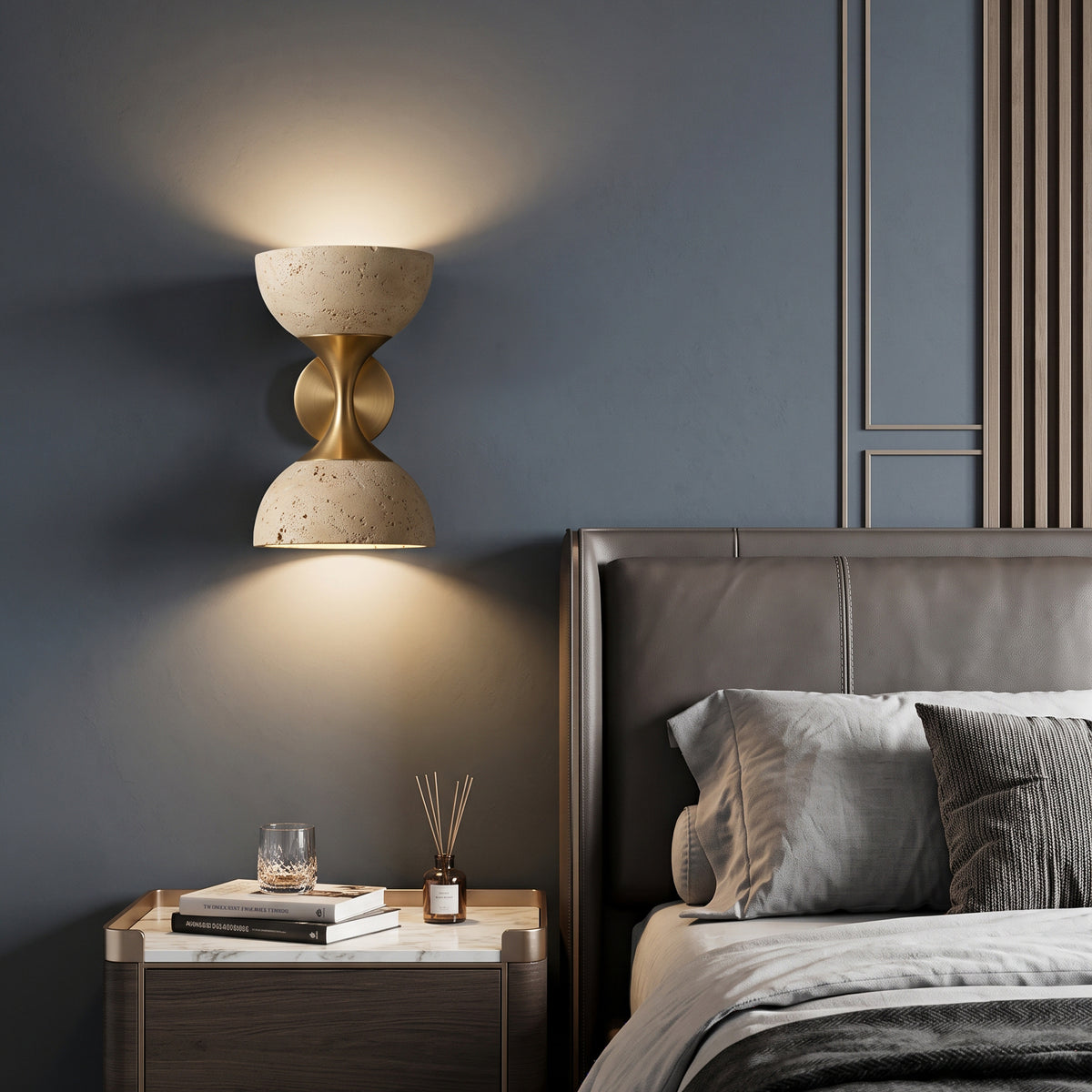 Nydia Travertine Cone Wall Sconce