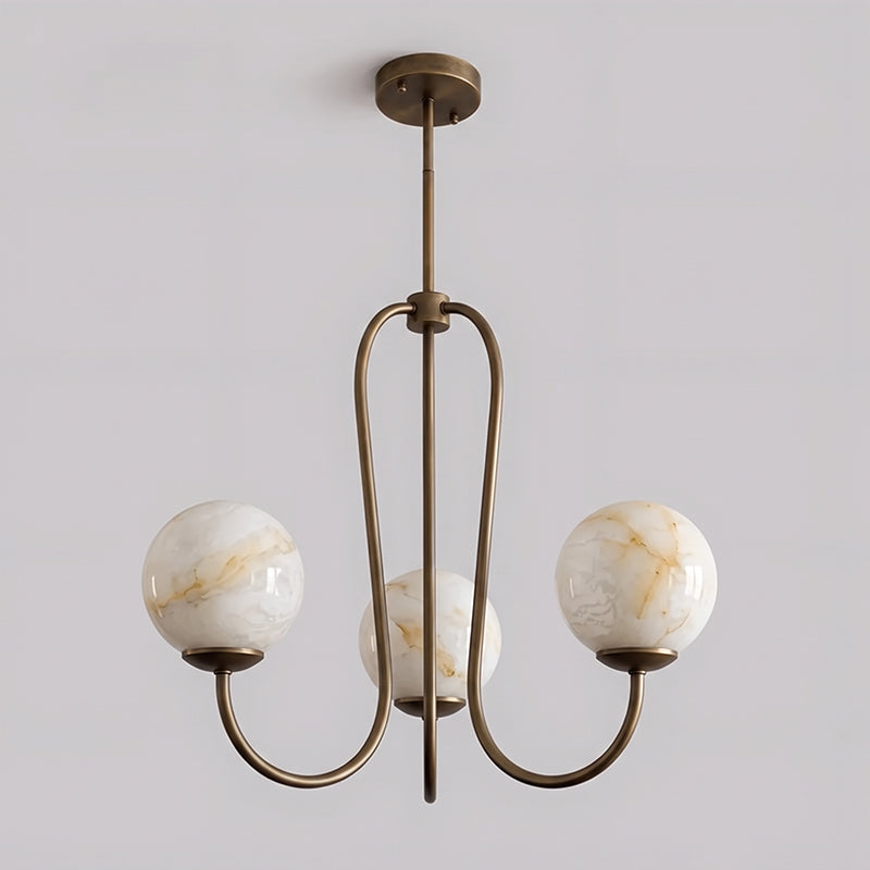 Lampadario Oakes in globi di alabastro