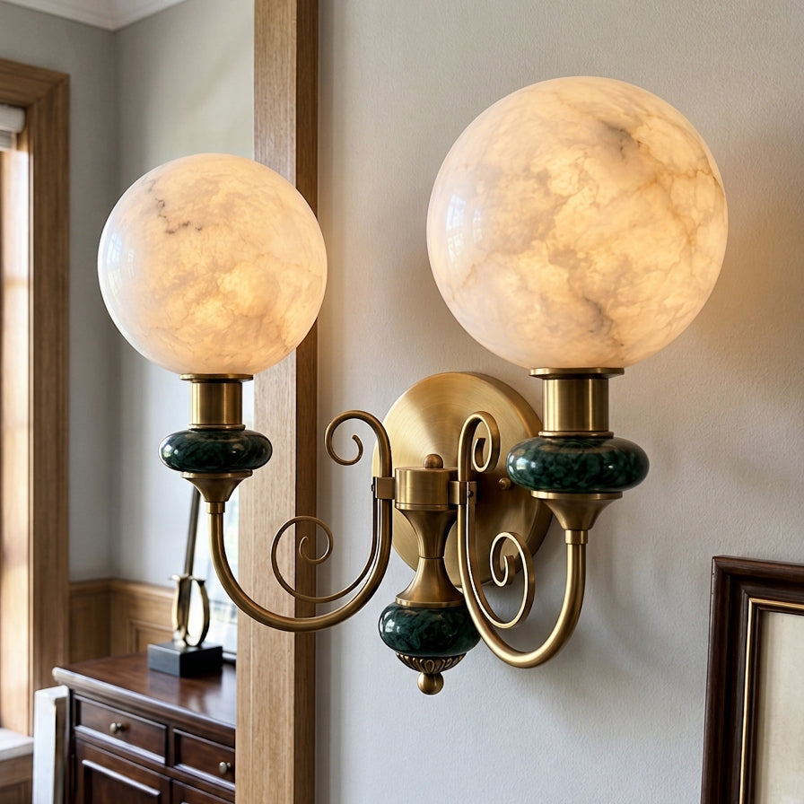 Octavius Alabaster Globe Wall Sconce