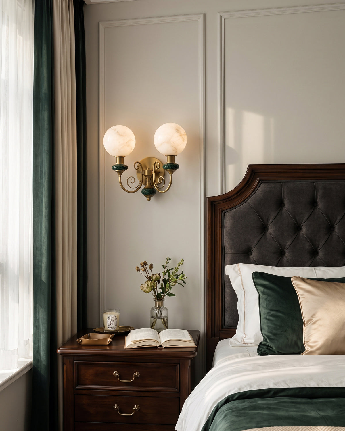 Octavius Alabaster Globe Wall Sconce
