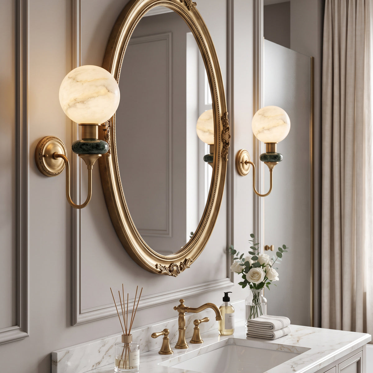 Octavius Alabaster Globe Wall Sconce