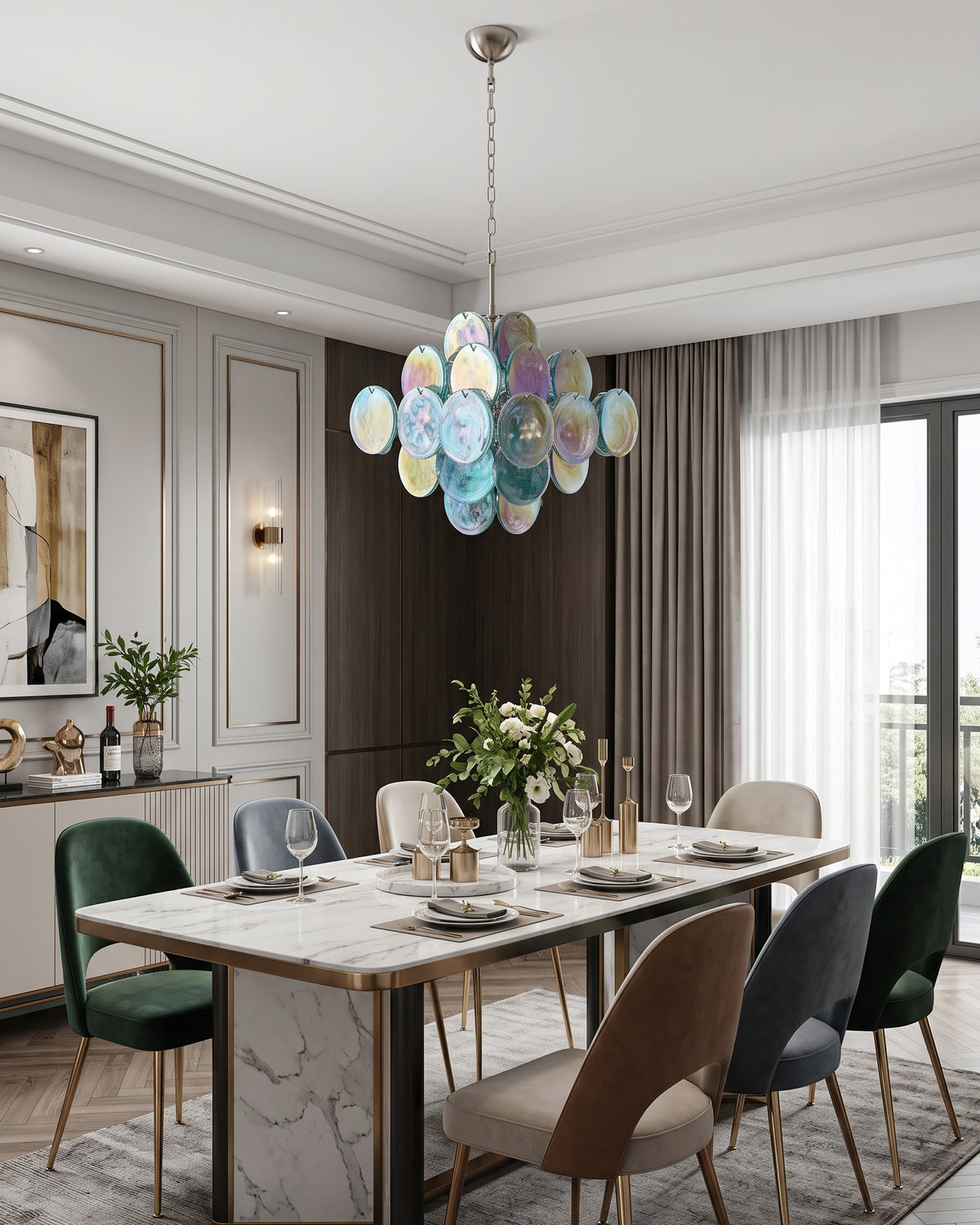 Oisin Luster Glass Disc Kronleuchter