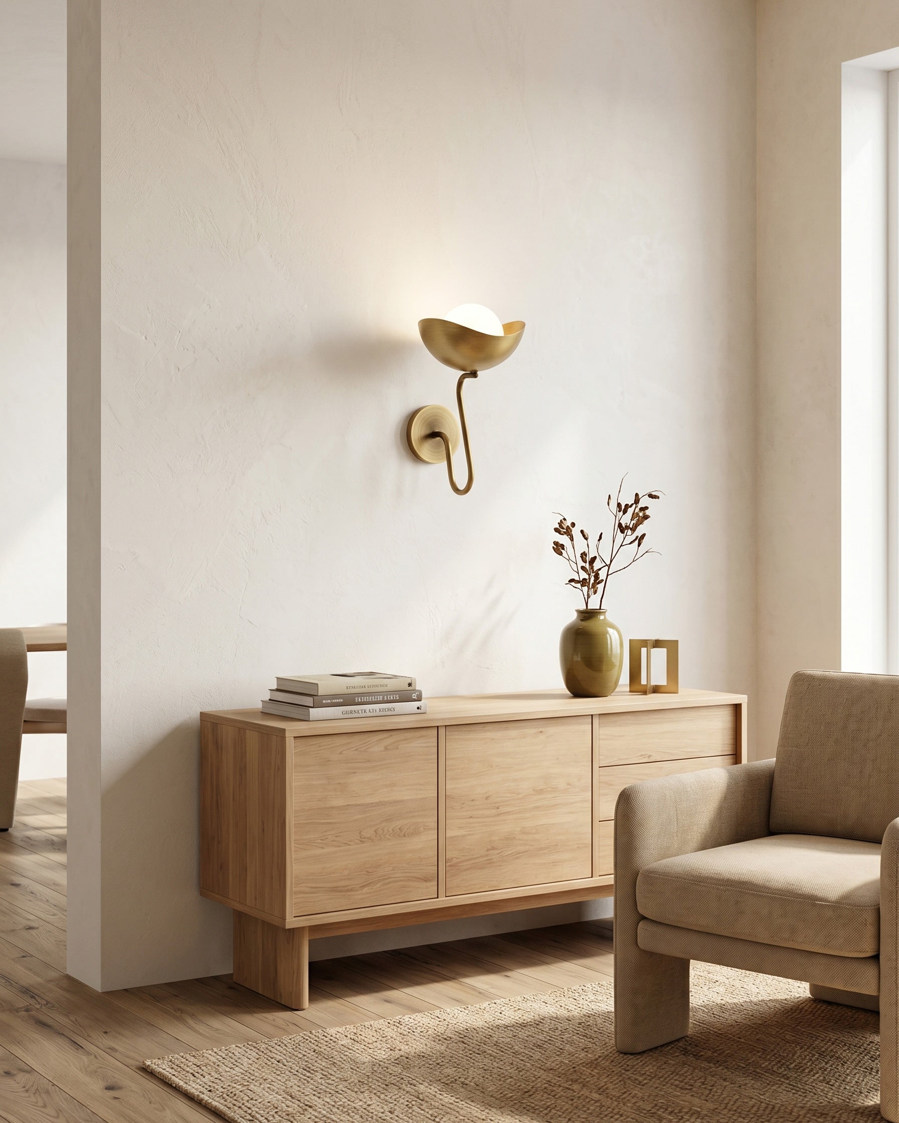 Oren Brass Globe Wall Sconce