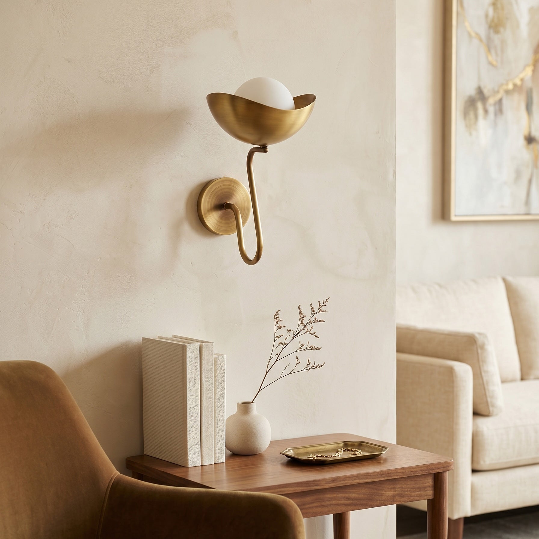 Oren Brass Globe Wall Sconce