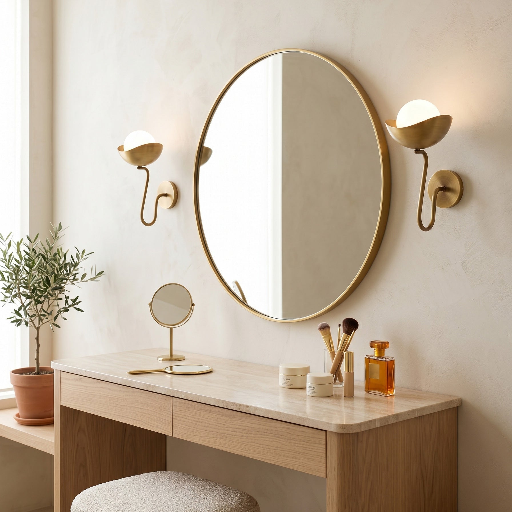 Oren Brass Globe Wall Sconce