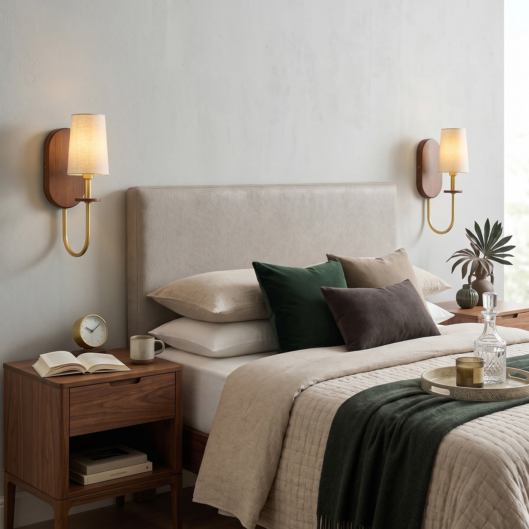 Orson Walnut Brass Wall Sconce