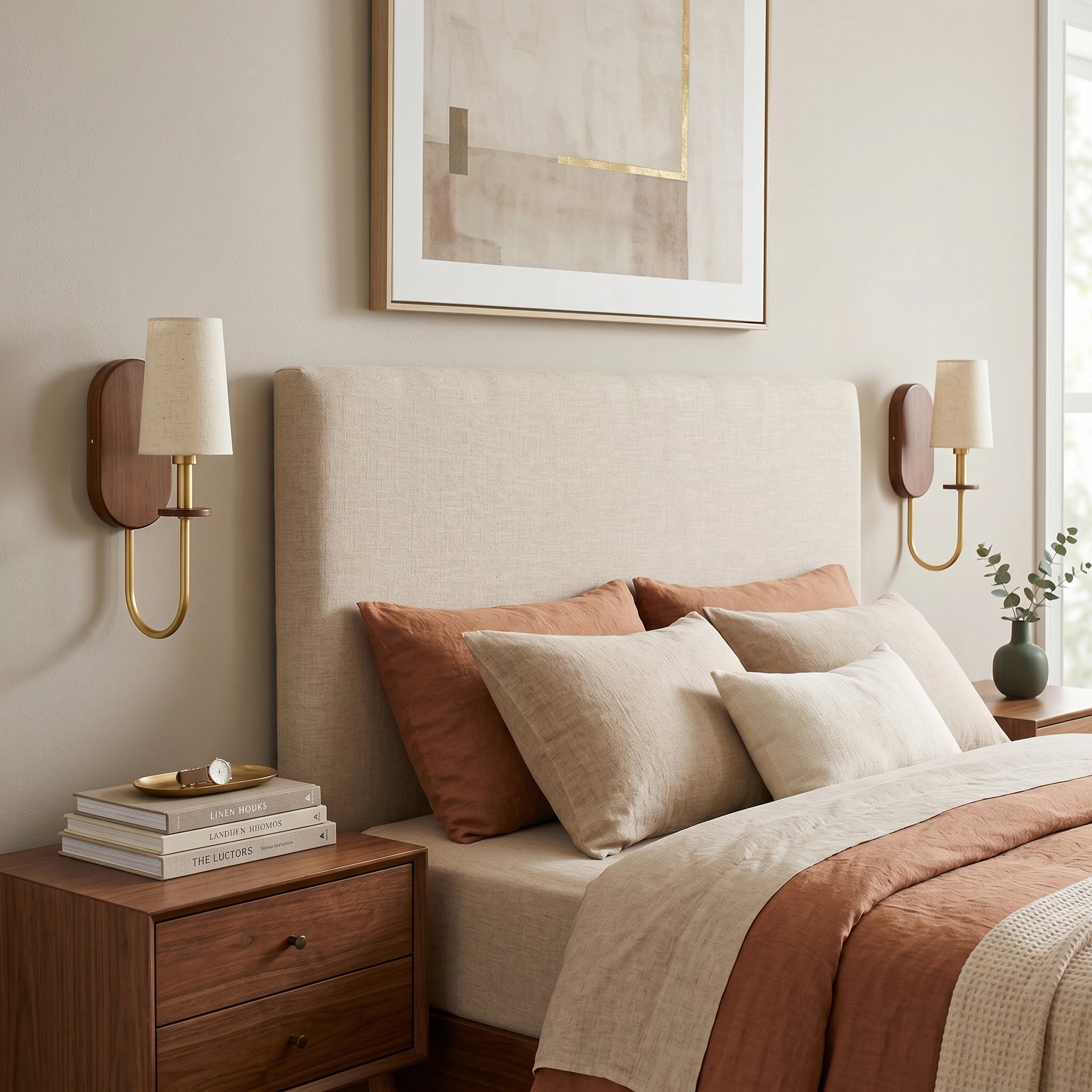Orson Walnut Brass Wall Sconce
