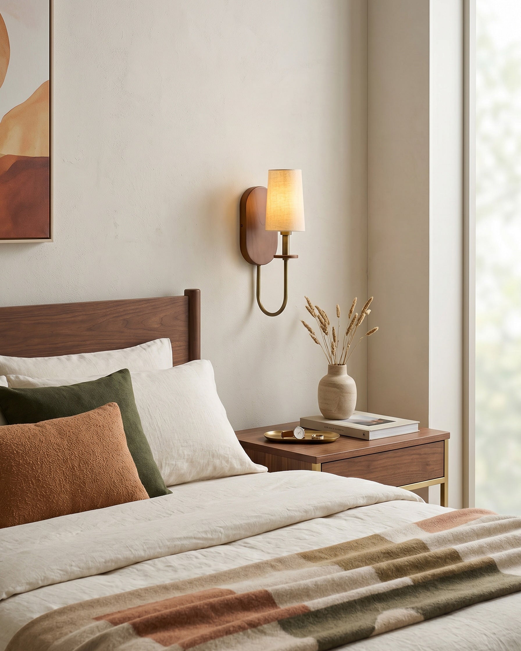 Orson Walnut Brass Wall Sconce