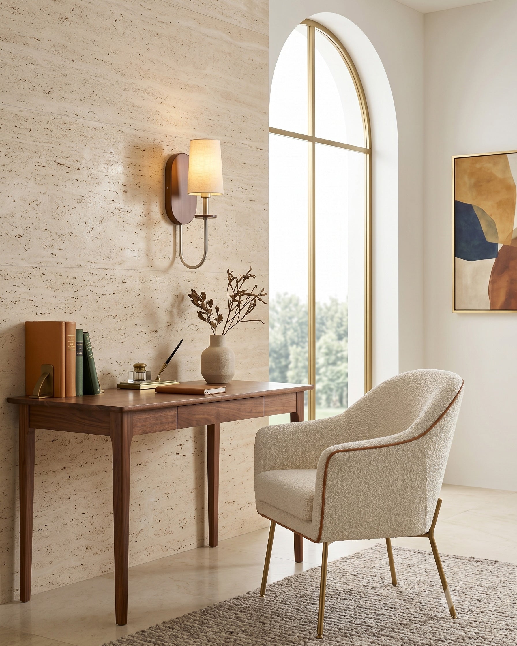 Orson Walnut Brass Wall Sconce