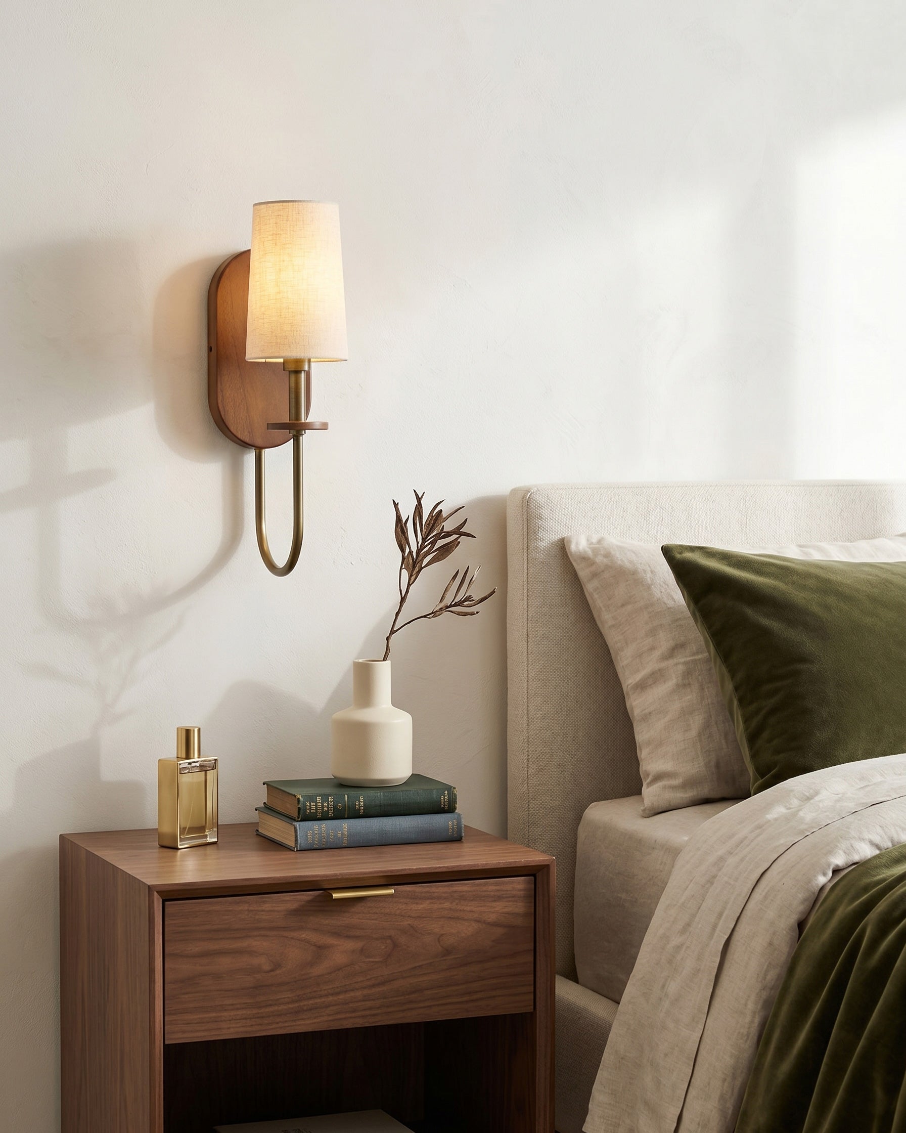 Orson Walnut Brass Wall Sconce