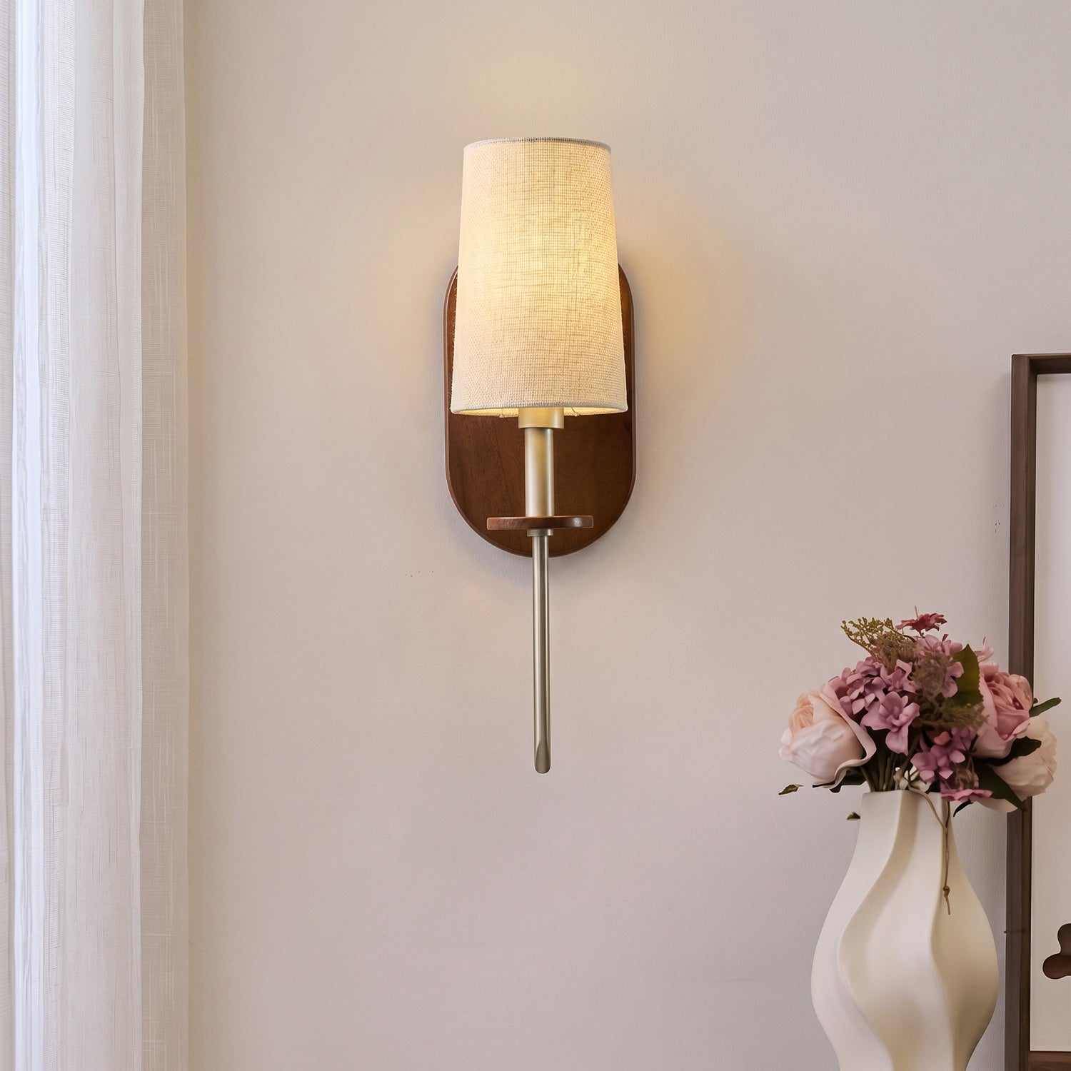 Orson Walnut Brass Wall Sconce