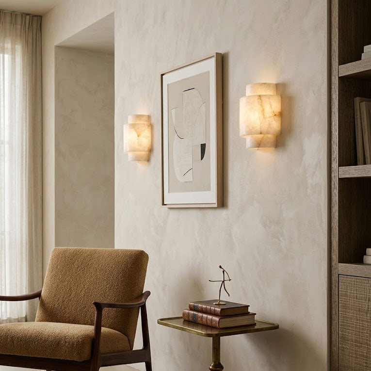 Osiris Tiered Alabaster Wall Sconce